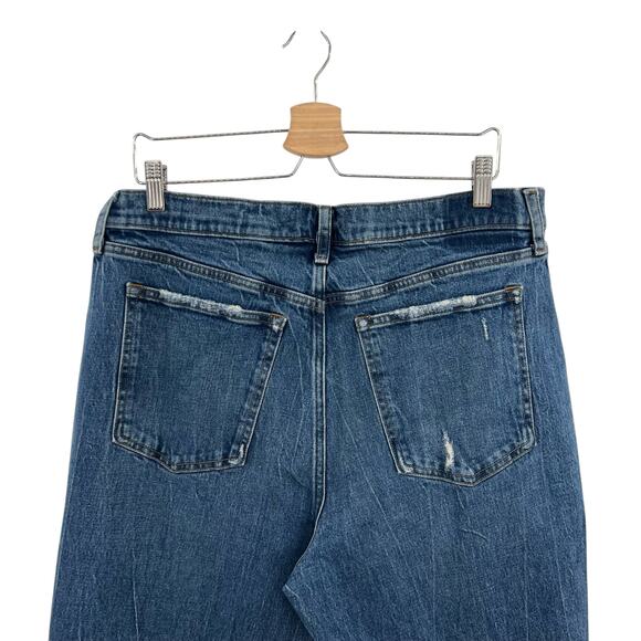 Abercrombie High Rise‎ Mom Jeans Distressed Ripped Denim Size 34 18S Short - Picture 8 of 14